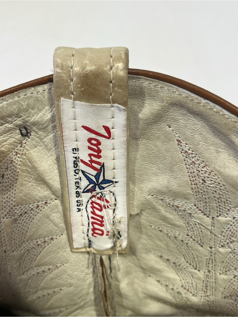 Tony Lama Two-Tone Brown and Cream Western Cowboy Boots - Picture 3 of 16